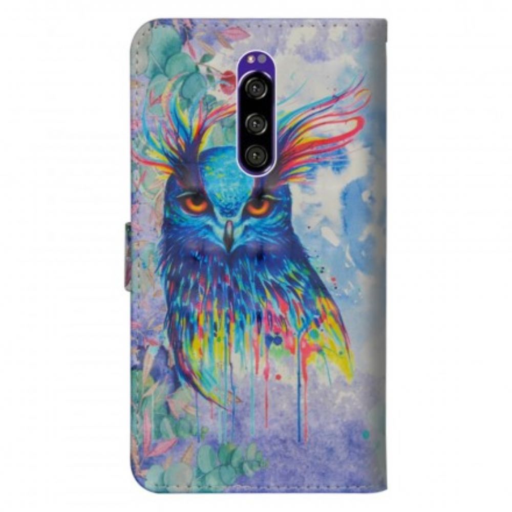 Folio-hoesje voor Sony Xperia 1 Aquarel Vogel