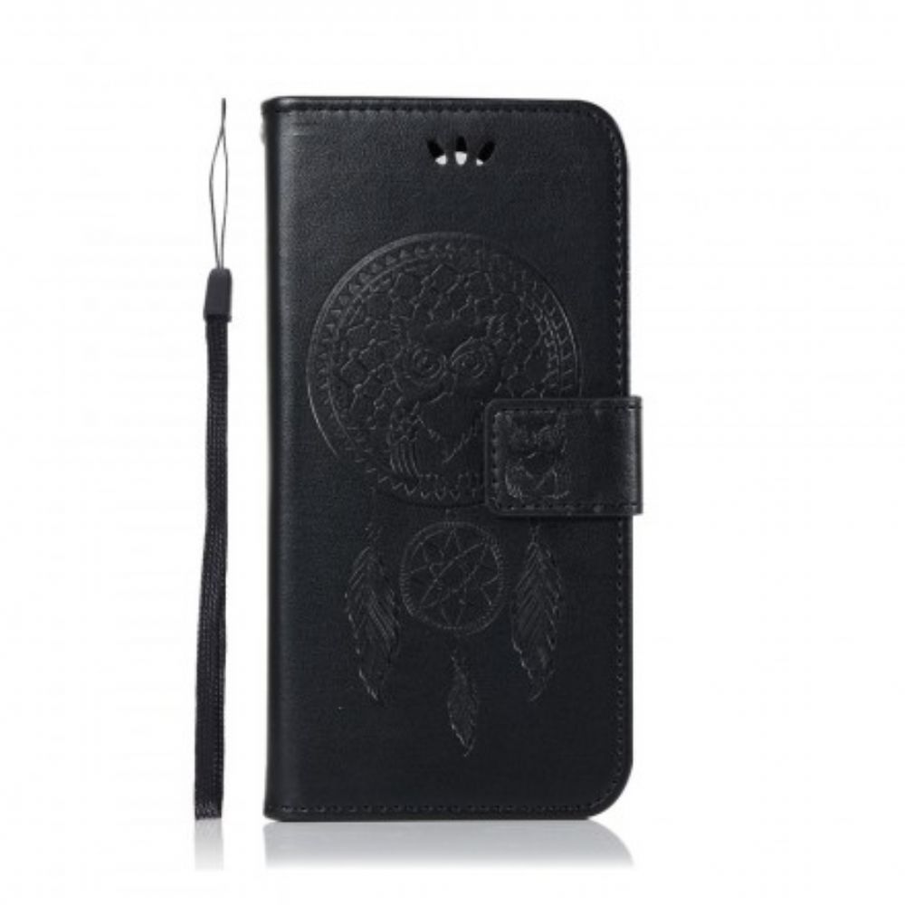 Folio-hoesje voor Sony Xperia 1 Leer Effect Catch Dreams Owl