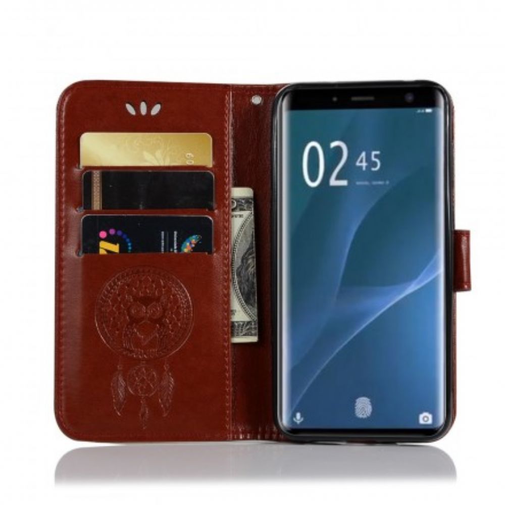 Folio-hoesje voor Sony Xperia 1 Leer Effect Catch Dreams Owl