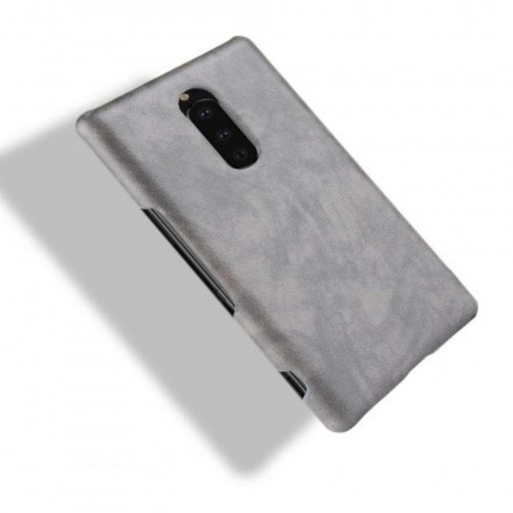 Hoesje voor Sony Xperia 1 Prestaties Litchi Leder Effect