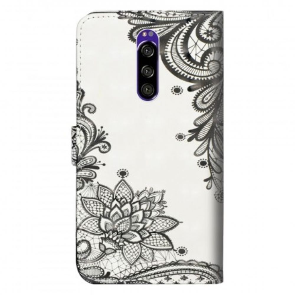 Leren Hoesje voor Sony Xperia 1 Chique Kant