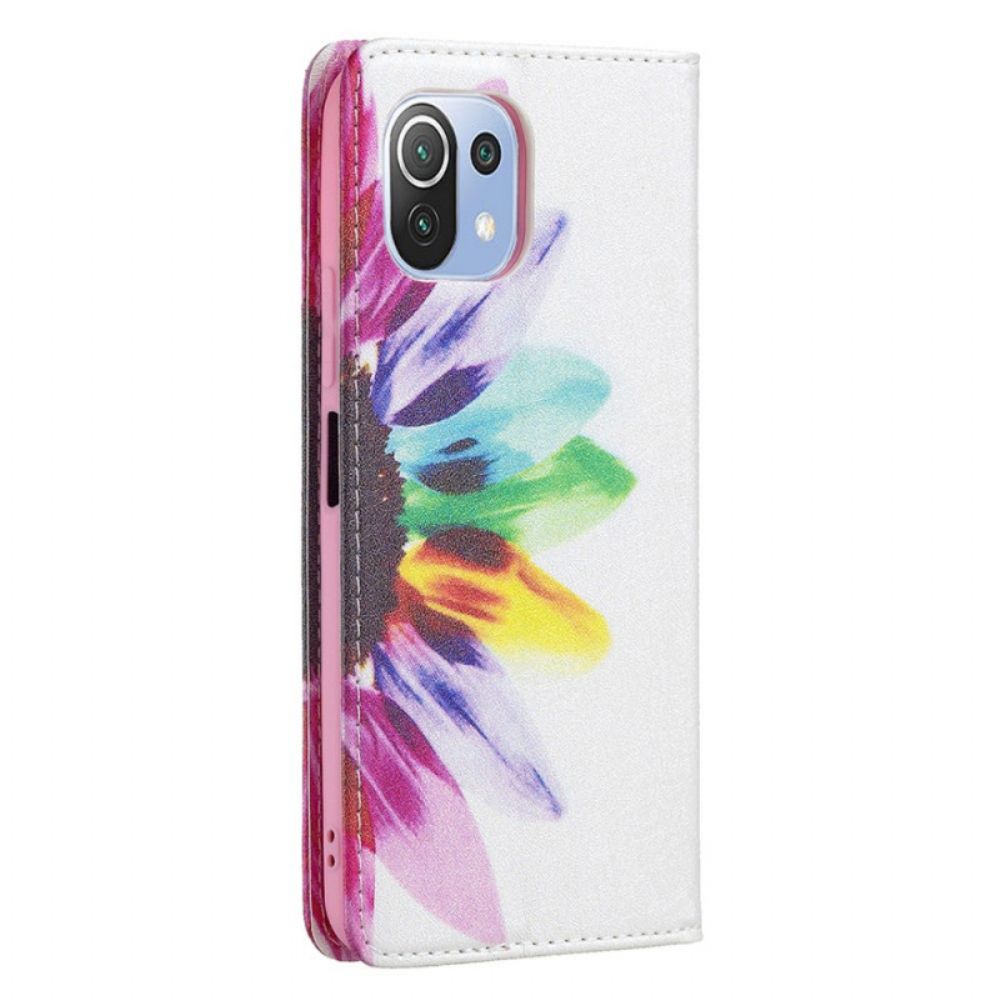 Bescherming Hoesje voor Xiaomi Mi 11 Lite 5G NE / Mi 11 Lite 4G / 5G Folio-hoesje Aquarel Bloem