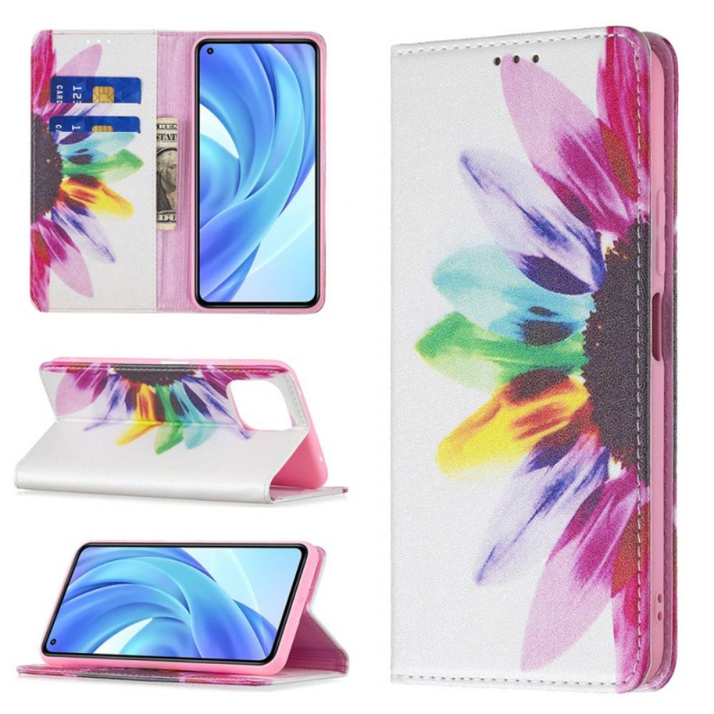 Bescherming Hoesje voor Xiaomi Mi 11 Lite 5G NE / Mi 11 Lite 4G / 5G Folio-hoesje Aquarel Bloem