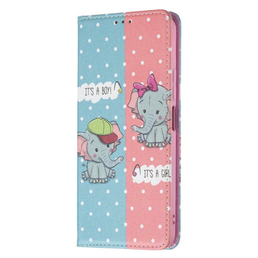 Bescherming Hoesje voor Xiaomi Mi 11 Lite 5G NE / Mi 11 Lite 4G / 5G Folio-hoesje Baby Olifanten