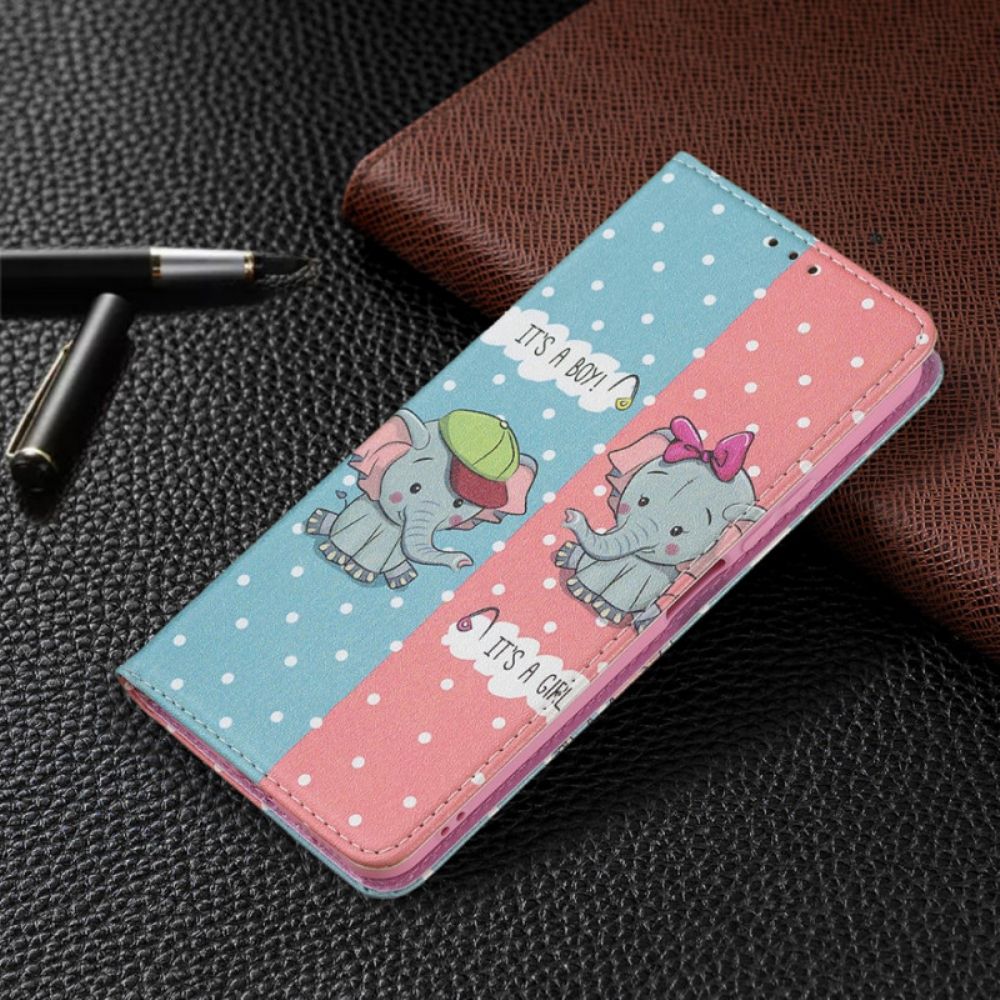 Bescherming Hoesje voor Xiaomi Mi 11 Lite 5G NE / Mi 11 Lite 4G / 5G Folio-hoesje Baby Olifanten