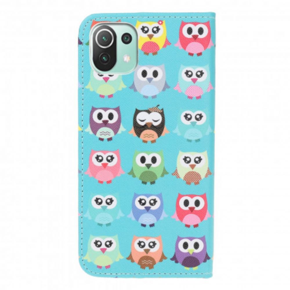 Flip Case voor Xiaomi Mi 11 Lite 5G NE / Mi 11 Lite 4G / 5G Meerdere Uilen