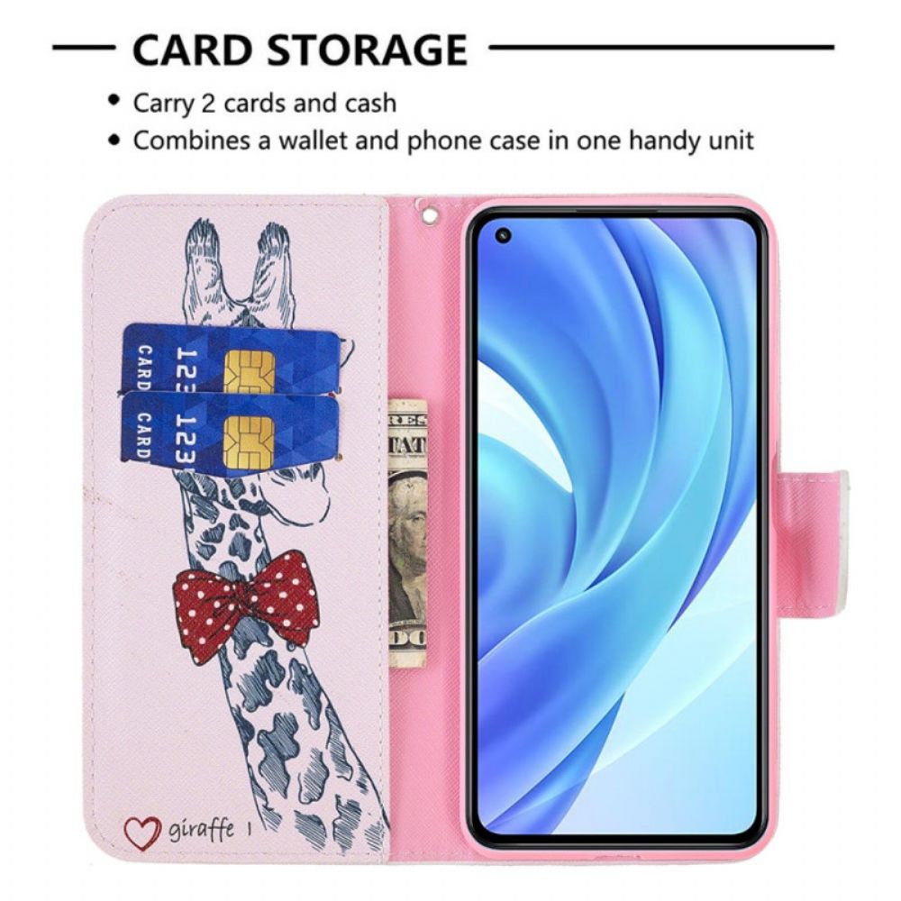 Folio-hoesje voor Xiaomi Mi 11 Lite 5G NE / Mi 11 Lite 4G / 5G Nerdy Giraf