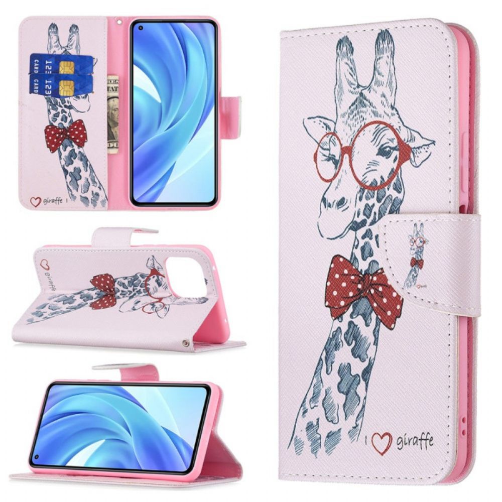 Folio-hoesje voor Xiaomi Mi 11 Lite 5G NE / Mi 11 Lite 4G / 5G Nerdy Giraf