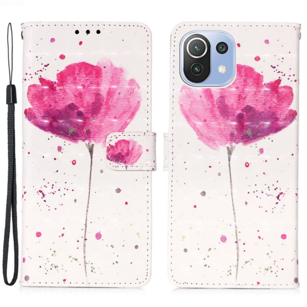 Hoesje Flip Case voor Xiaomi Mi 11 Lite 5G NE / Mi 11 Lite 4G / 5G Aquarel Halster