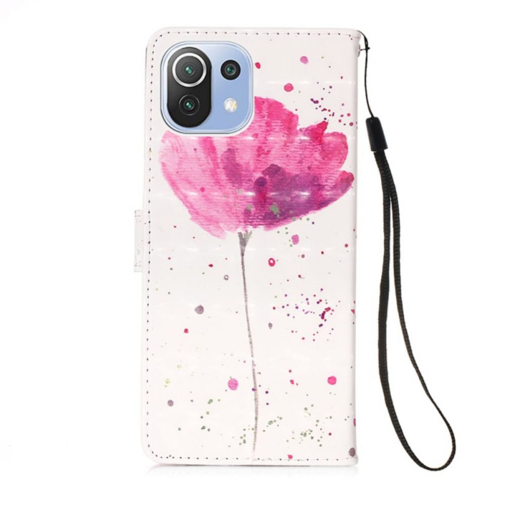 Hoesje Flip Case voor Xiaomi Mi 11 Lite 5G NE / Mi 11 Lite 4G / 5G Aquarel Halster