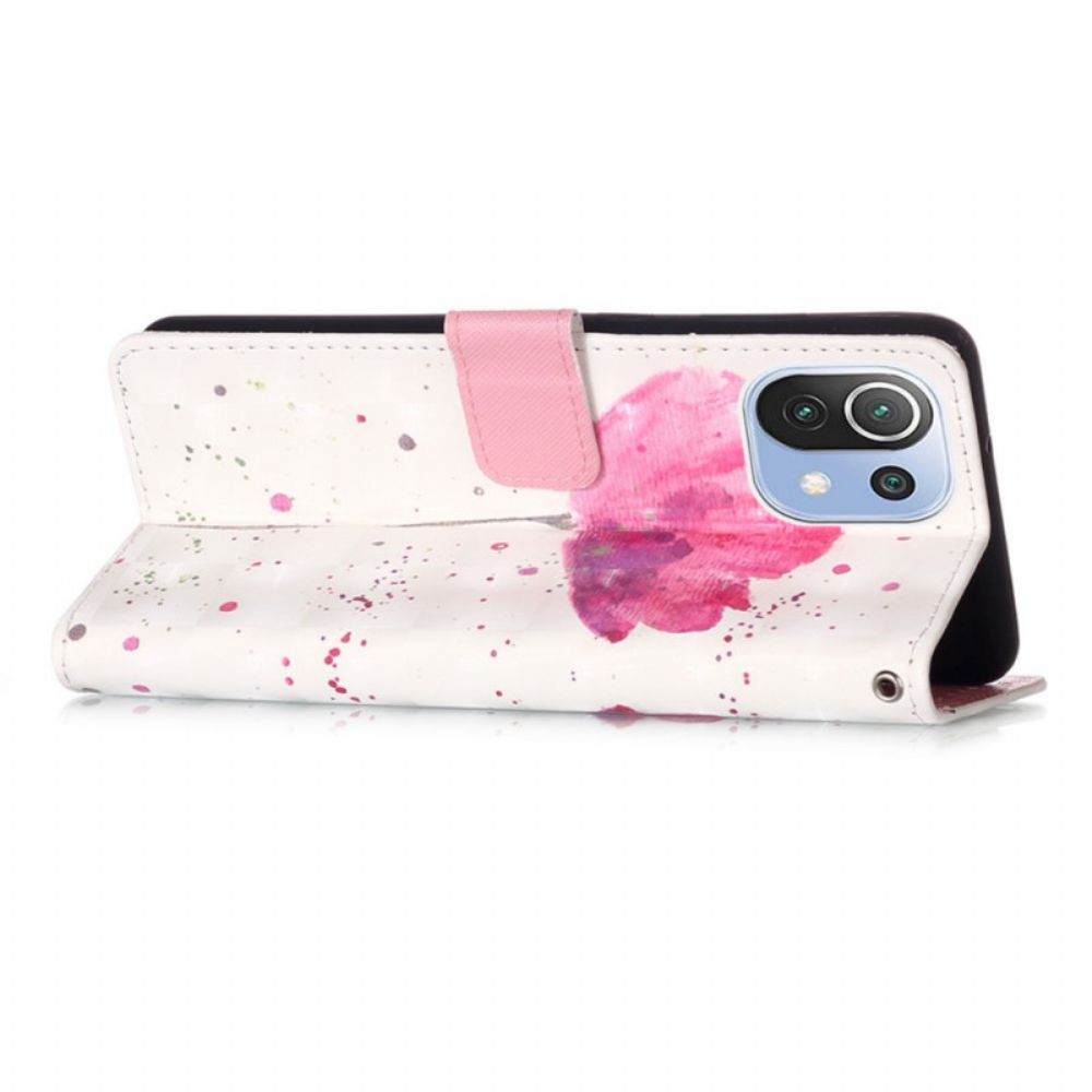 Hoesje Flip Case voor Xiaomi Mi 11 Lite 5G NE / Mi 11 Lite 4G / 5G Aquarel Halster