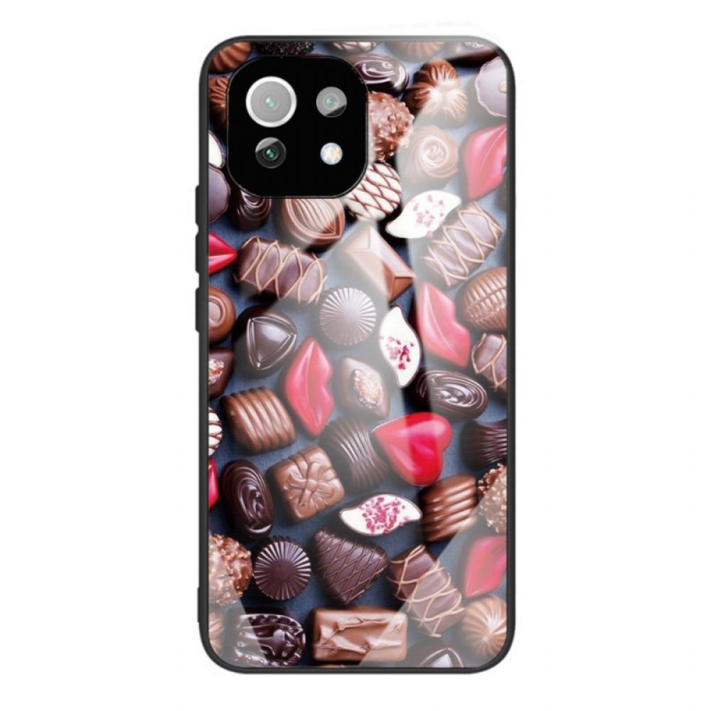 Hoesje voor Xiaomi Mi 11 Lite 5G NE / Mi 11 Lite 4G / 5G Chocolade Van Gehard Glas