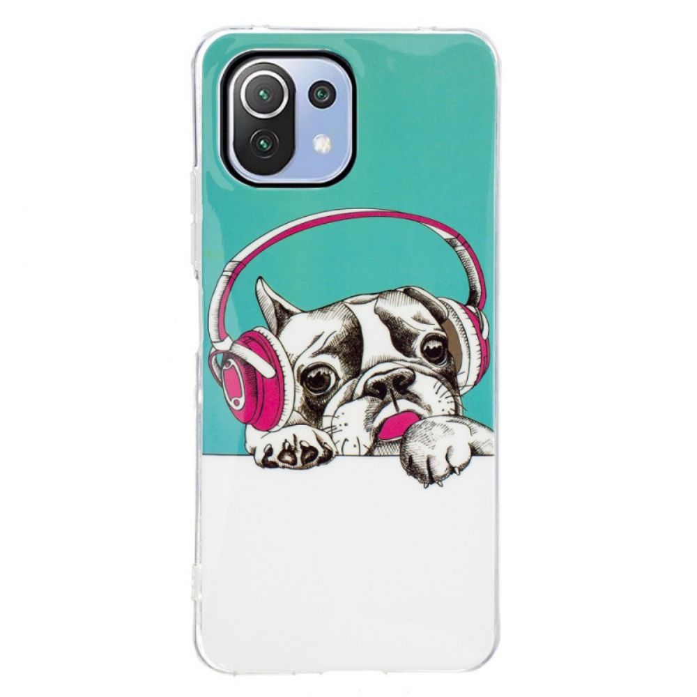 Hoesje voor Xiaomi Mi 11 Lite 5G NE / Mi 11 Lite 4G / 5G Fluorescerende Hond