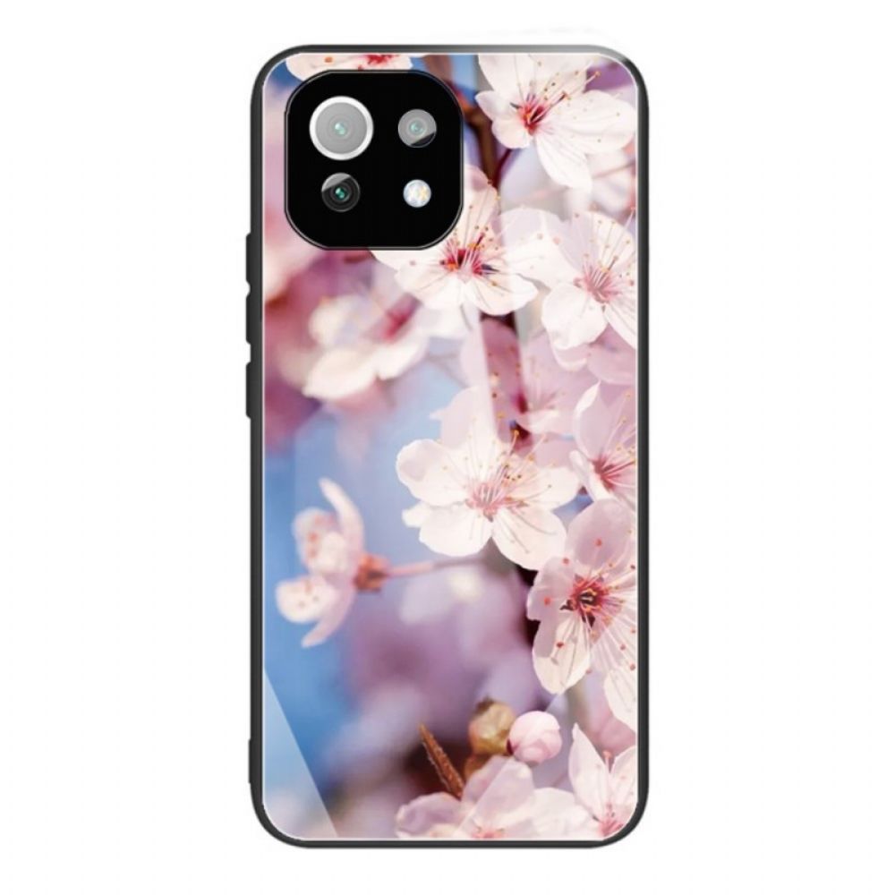 Hoesje voor Xiaomi Mi 11 Lite 5G NE / Mi 11 Lite 4G / 5G Gehard Glas Bloemen