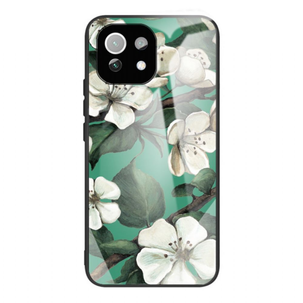 Hoesje voor Xiaomi Mi 11 Lite 5G NE / Mi 11 Lite 4G / 5G Gehard Glas Bloemen