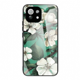 Hoesje voor Xiaomi Mi 11 Lite 5G NE / Mi 11 Lite 4G / 5G Gehard Glas Bloemen