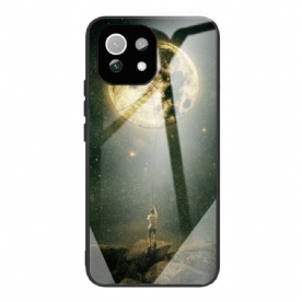 Hoesje voor Xiaomi Mi 11 Lite 5G NE / Mi 11 Lite 4G / 5G Maankunst Van Gehard Glas