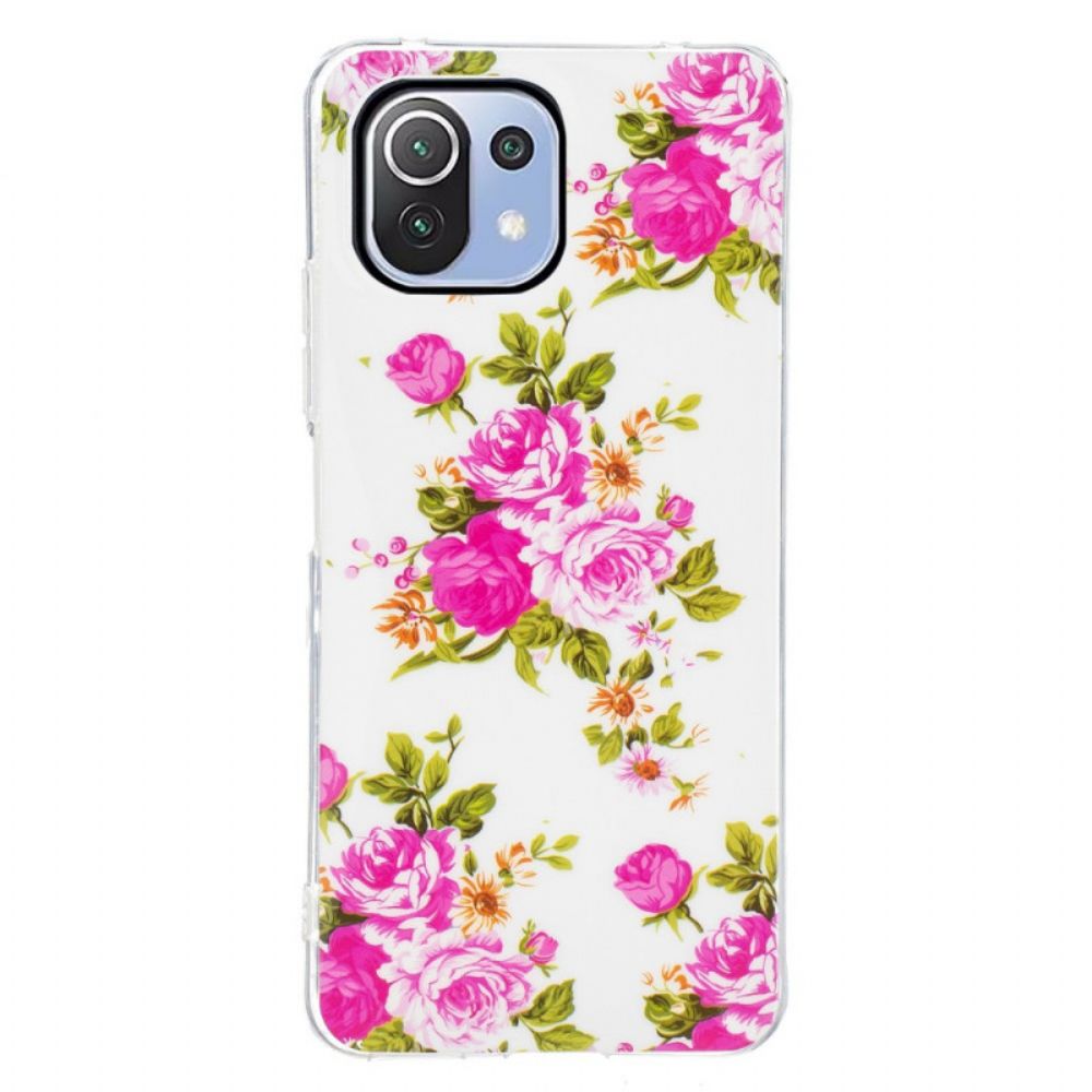 Hoesje voor Xiaomi Mi 11 Lite 5G NE / Mi 11 Lite 4G / 5G Neon Vrijheidsbloemen