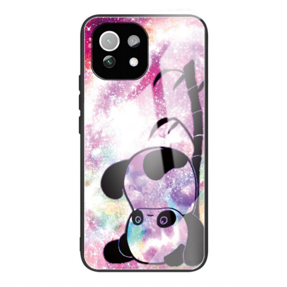 Hoesje voor Xiaomi Mi 11 Lite 5G NE / Mi 11 Lite 4G / 5G Panda En Bamboe Gehard Glas