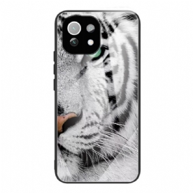 Hoesje voor Xiaomi Mi 11 Lite 5G NE / Mi 11 Lite 4G / 5G Tijger Gehard Glas