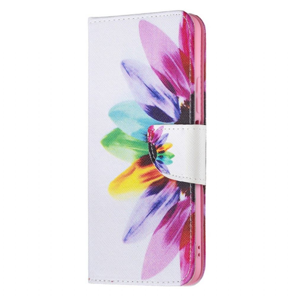 Leren Hoesje voor Xiaomi Mi 11 Lite 5G NE / Mi 11 Lite 4G / 5G Aquarel Bloem