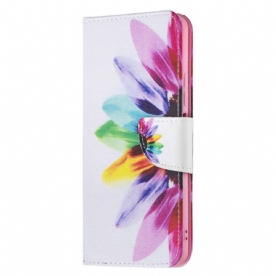 Leren Hoesje voor Xiaomi Mi 11 Lite 5G NE / Mi 11 Lite 4G / 5G Aquarel Bloem