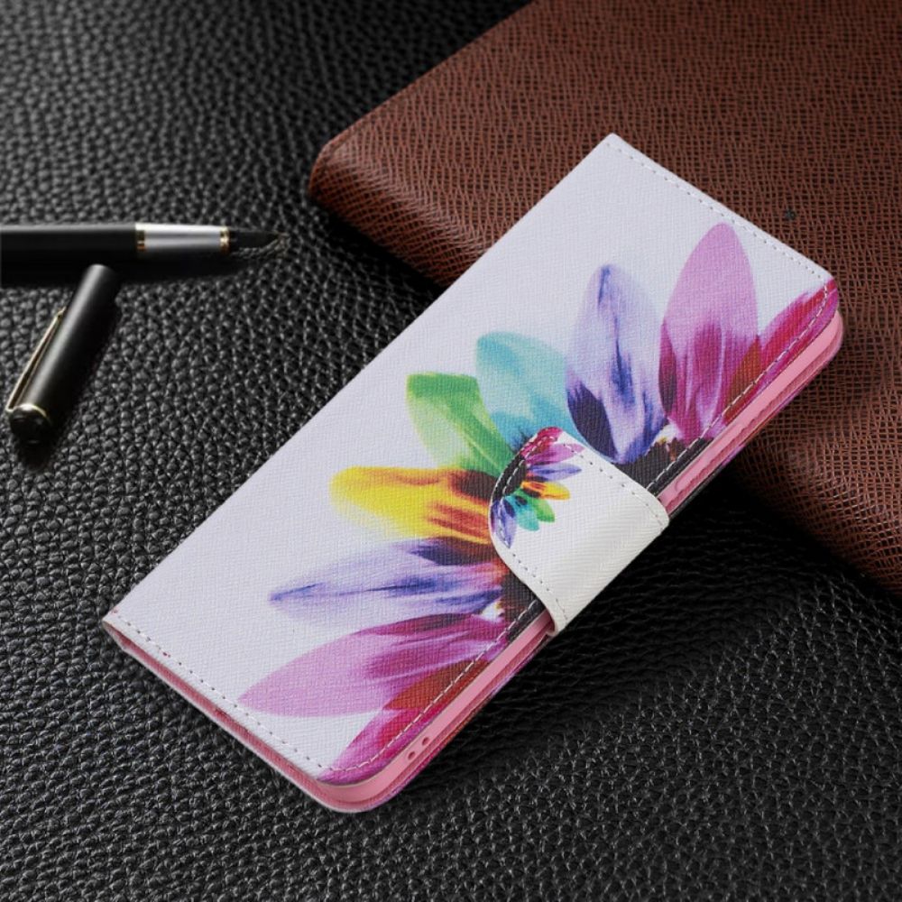 Leren Hoesje voor Xiaomi Mi 11 Lite 5G NE / Mi 11 Lite 4G / 5G Aquarel Bloem