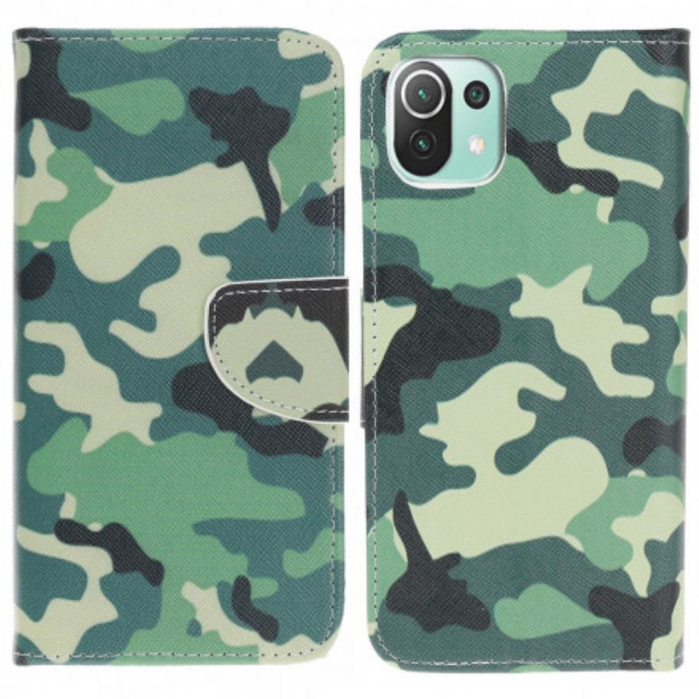 Leren Hoesje voor Xiaomi Mi 11 Lite 5G NE / Mi 11 Lite 4G / 5G Camouflage