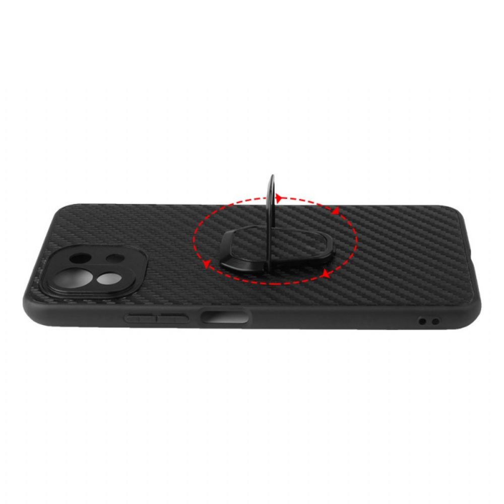 Telefoonhoesje voor Xiaomi Mi 11 Lite 5G NE / Mi 11 Lite 4G / 5G Carbon Ring-ondersteuning