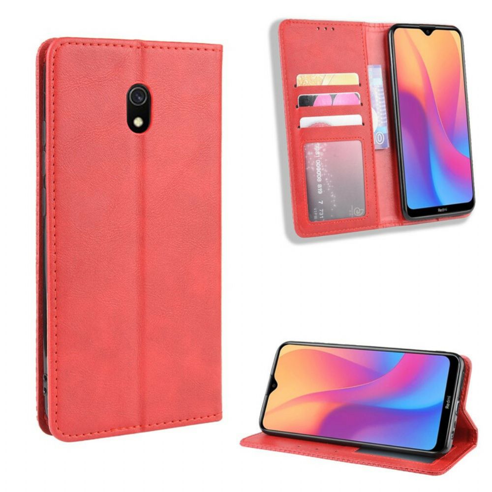 Bescherming Hoesje voor Xiaomi Redmi 8A Folio-hoesje Vintage Gestileerd Leereffect