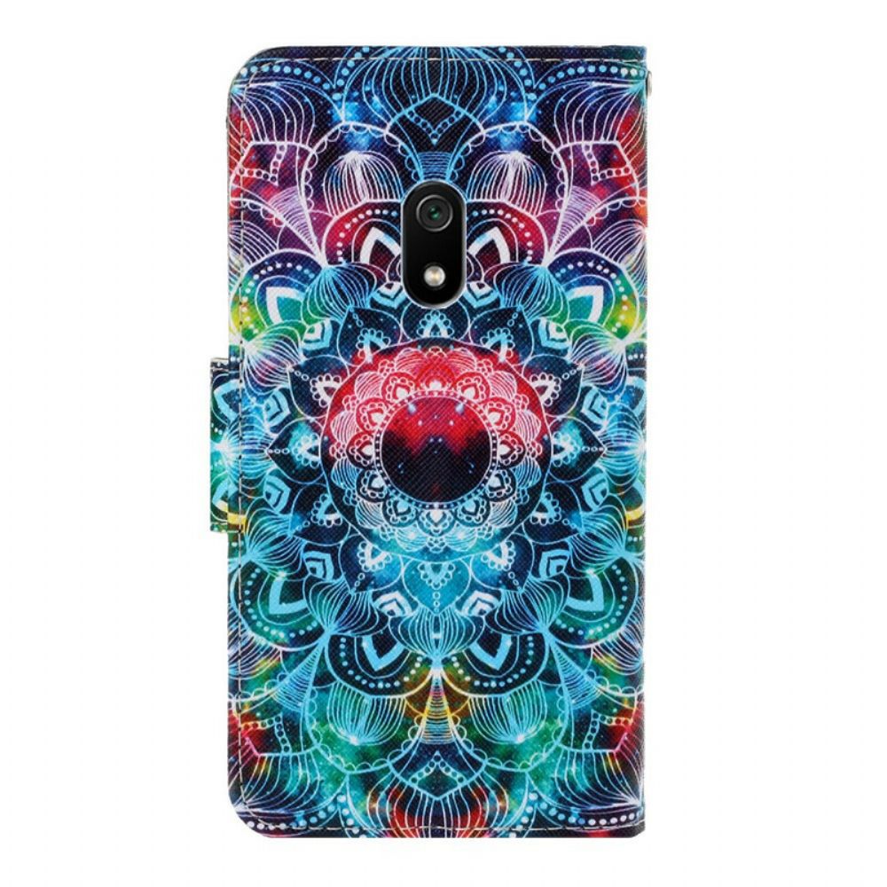 Flip Case voor Xiaomi Redmi 8A Met Ketting Knipperende Mandala Met Bandjes