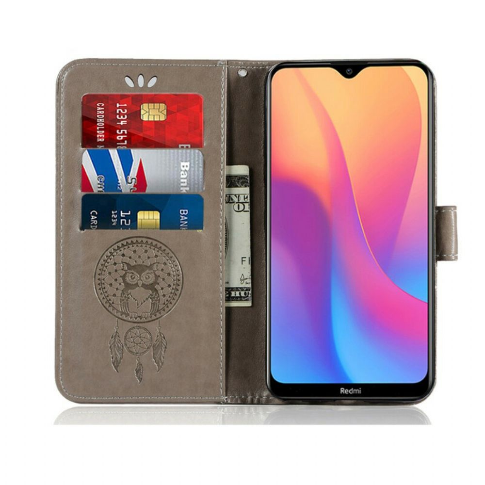 Folio-hoesje voor Xiaomi Redmi 8A Lederen Effect Dromenvanger Uil