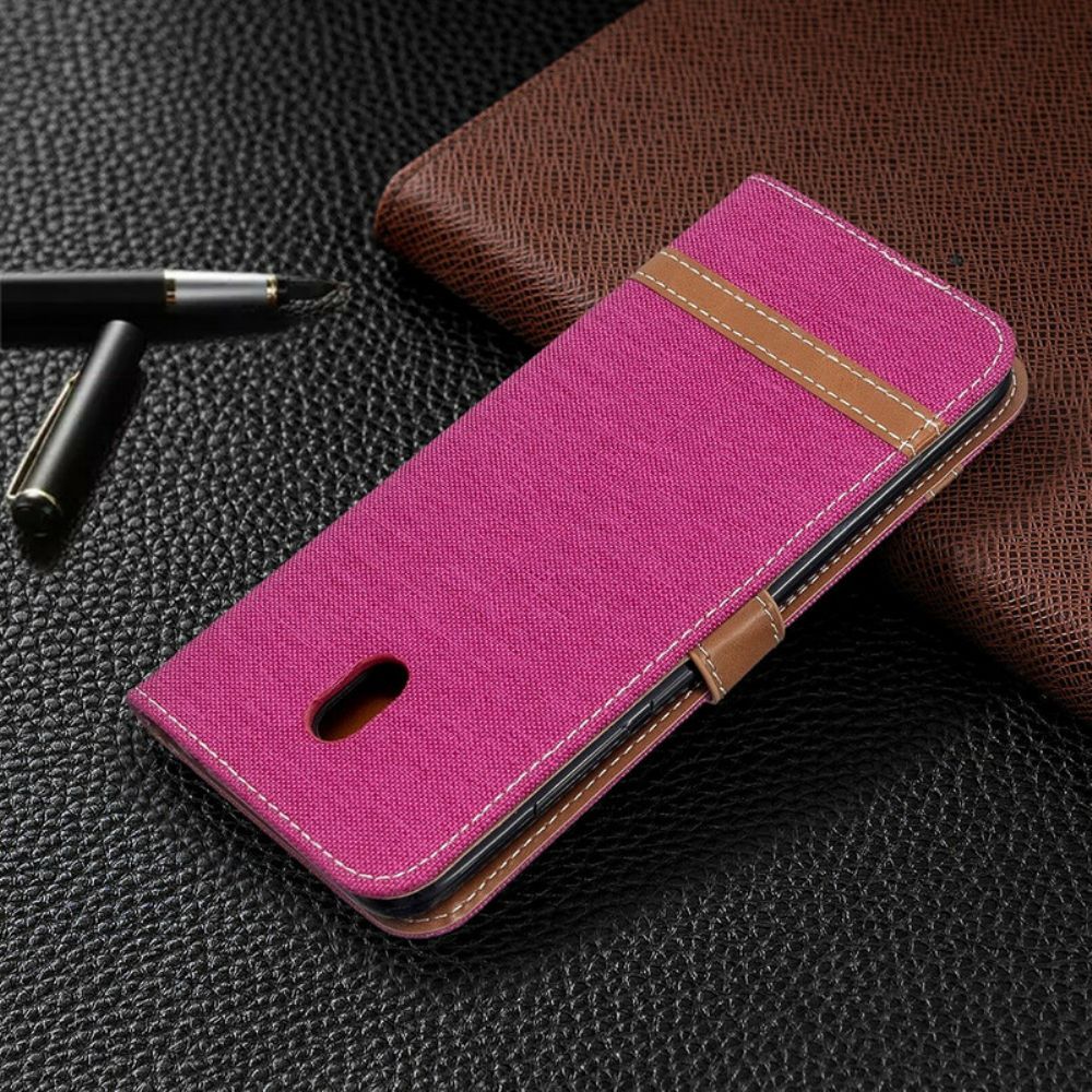 Folio-hoesje voor Xiaomi Redmi 8A Met Ketting Band Met Stof En Leereffect