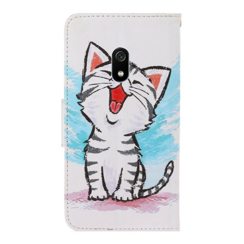 Folio-hoesje voor Xiaomi Redmi 8A Met Ketting Thong Kleur Kitten