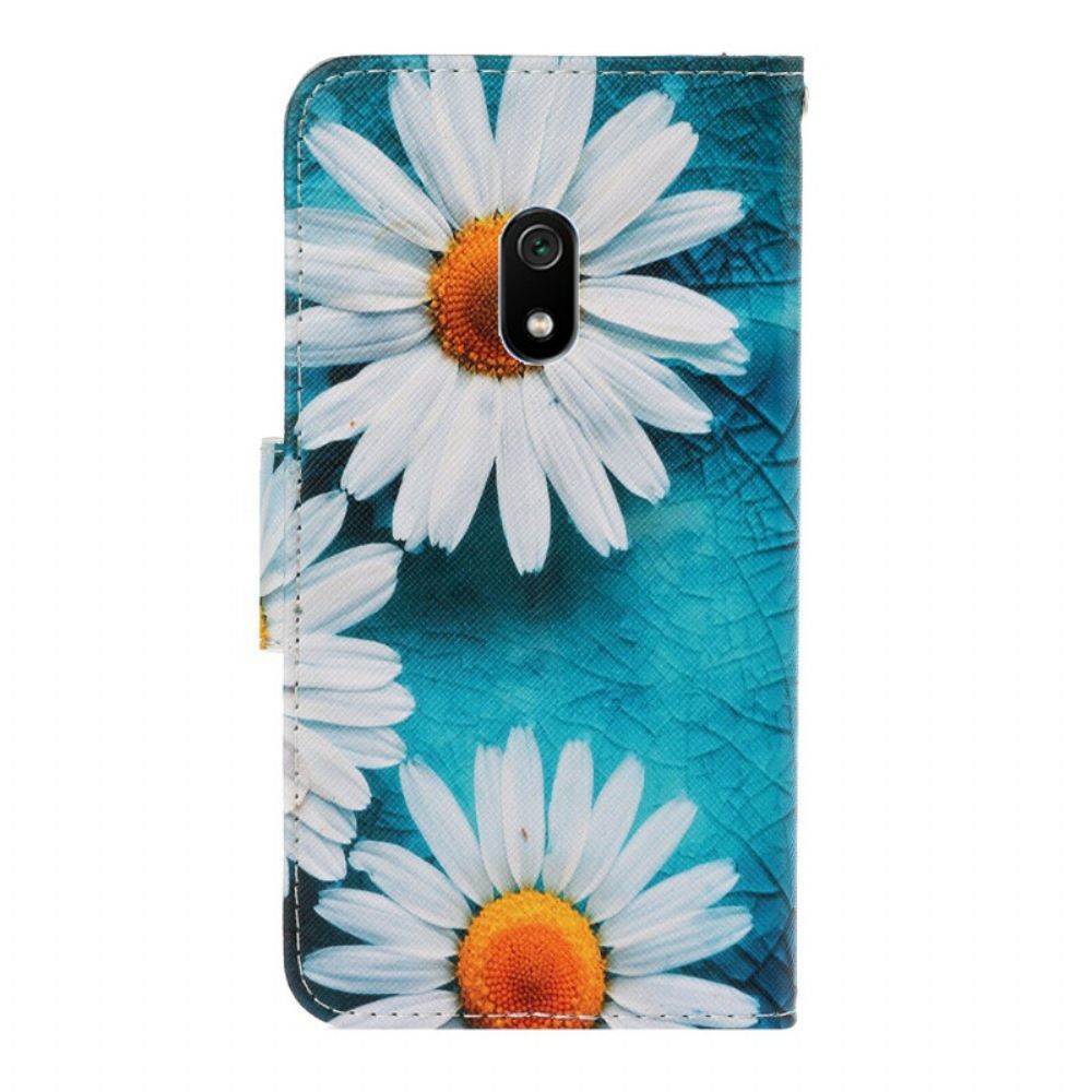 Folio-hoesje voor Xiaomi Redmi 8A Met Ketting Thong Madeliefjes