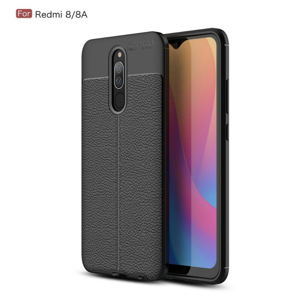 Hoesje voor Xiaomi Redmi 8A Dubbele Lijn Litchi Leder Effect