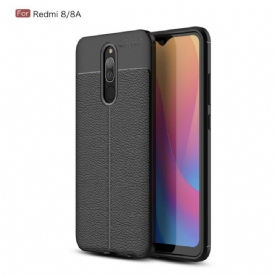 Hoesje voor Xiaomi Redmi 8A Dubbele Lijn Litchi Leder Effect