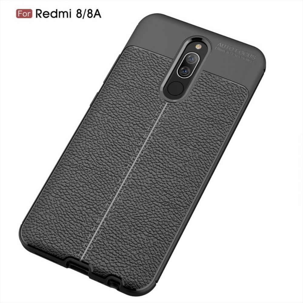 Hoesje voor Xiaomi Redmi 8A Dubbele Lijn Litchi Leder Effect