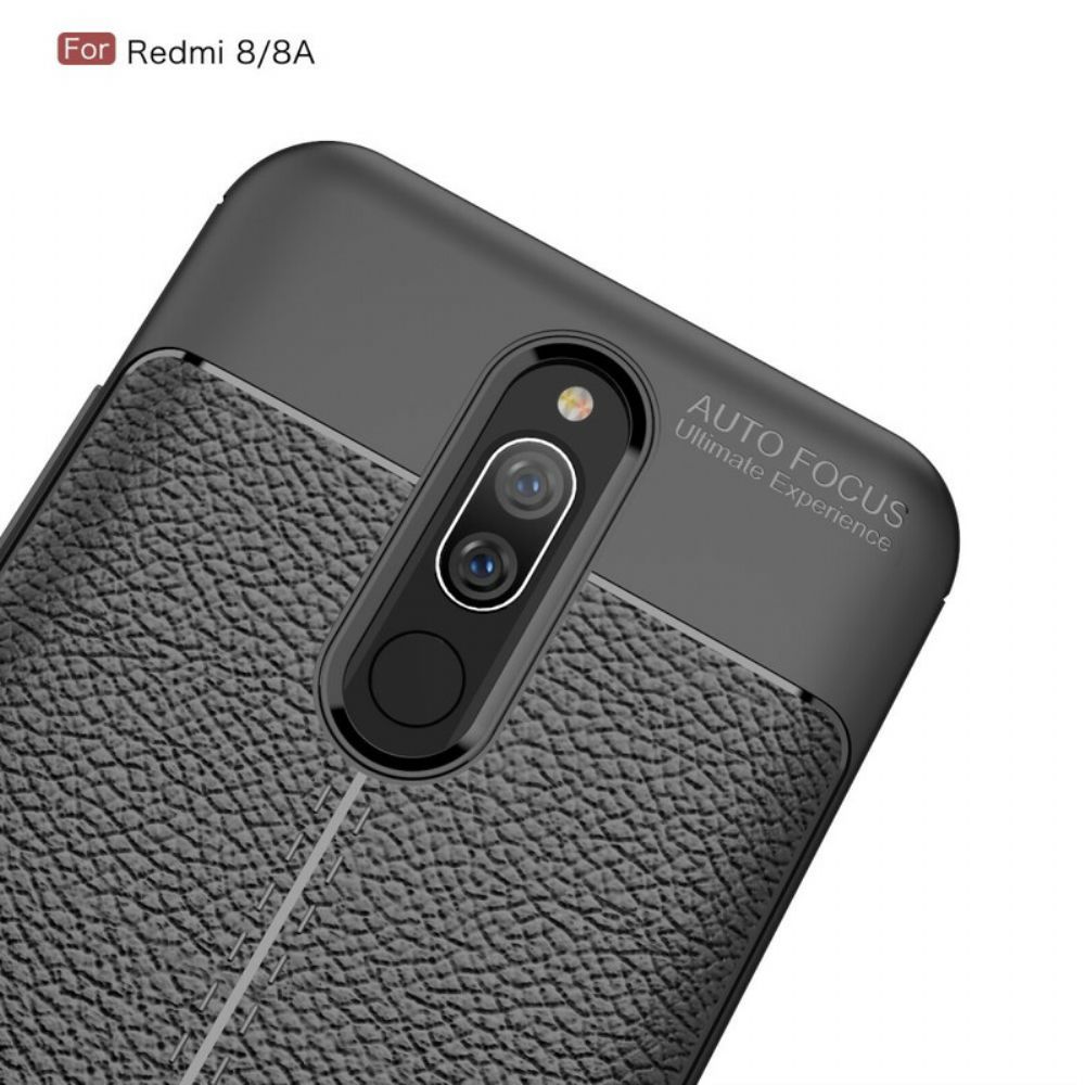 Hoesje voor Xiaomi Redmi 8A Dubbele Lijn Litchi Leder Effect