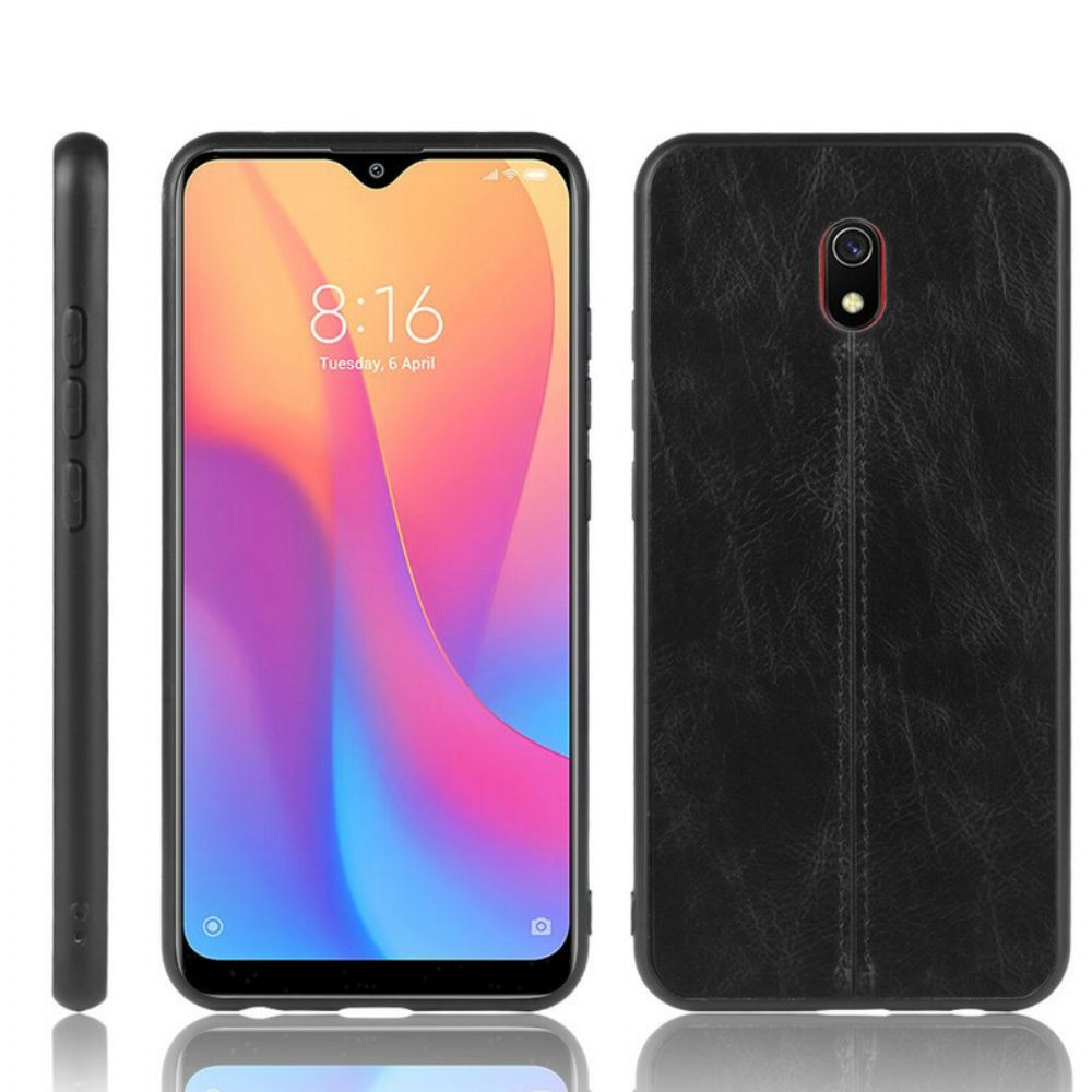 Hoesje voor Xiaomi Redmi 8A Naad Leereffect