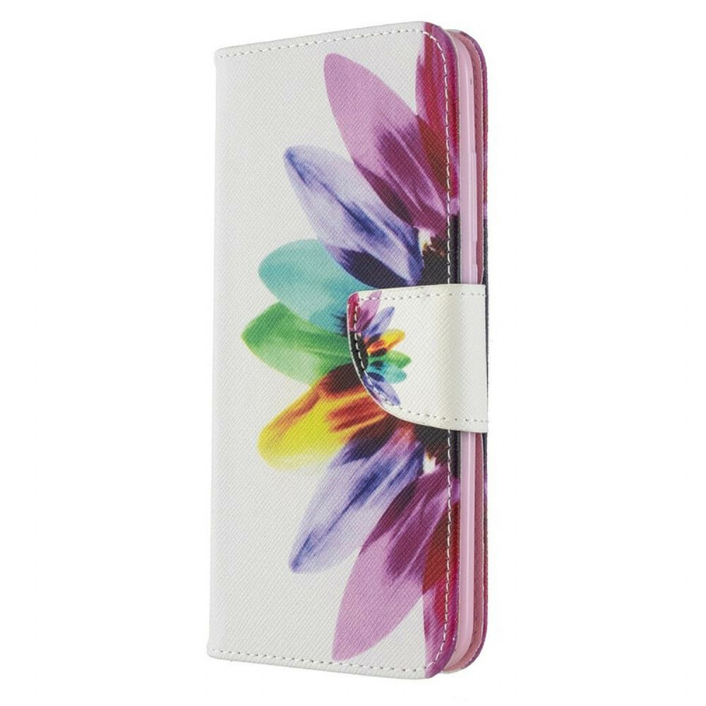 Leren Hoesje voor Xiaomi Redmi 8A Aquarel Bloem