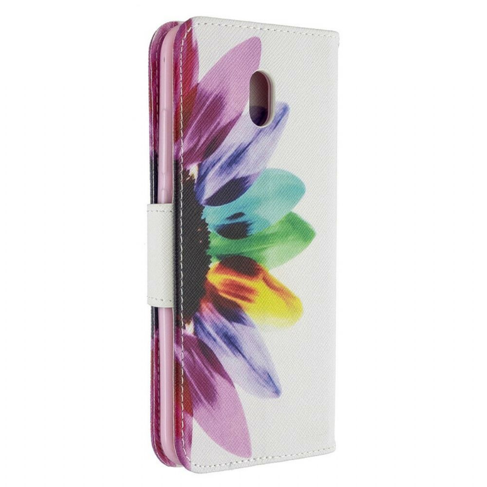 Leren Hoesje voor Xiaomi Redmi 8A Aquarel Bloem