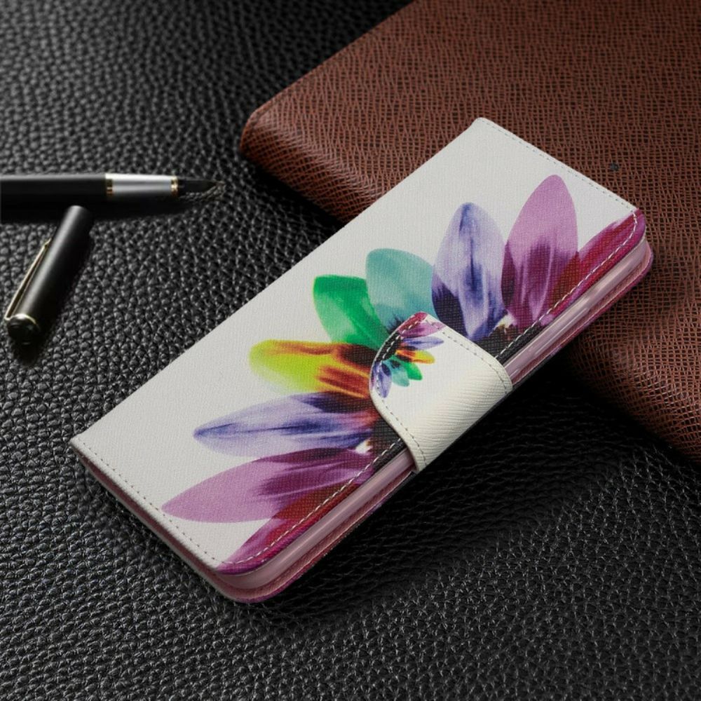 Leren Hoesje voor Xiaomi Redmi 8A Aquarel Bloem