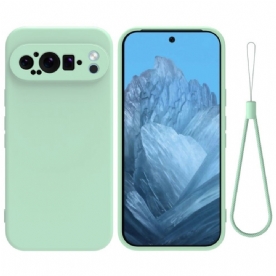 Case Hoesje Google Pixel 9 Pro Xl Telefoonhoesje Vloeibare Siliconen Band