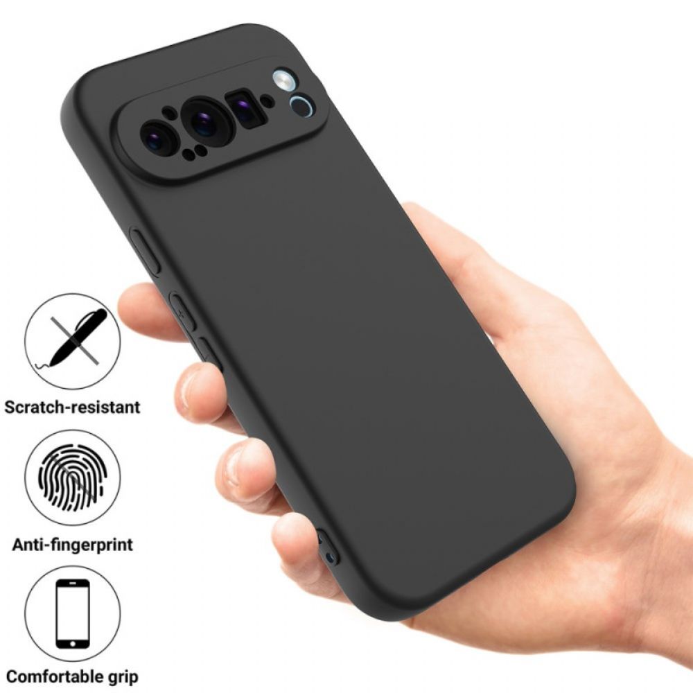 Case Hoesje Google Pixel 9 Pro Xl Telefoonhoesje Vloeibare Siliconen Band