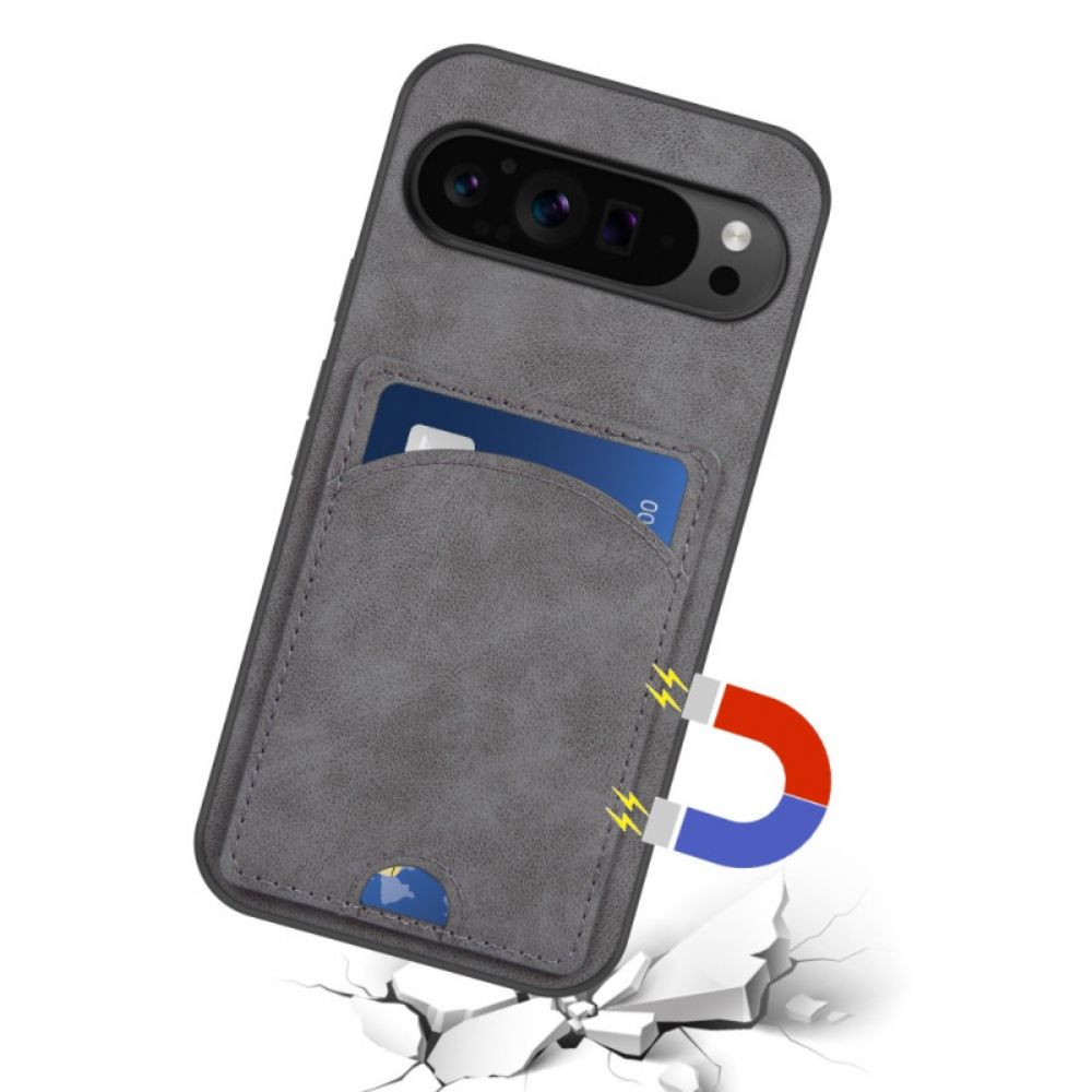 Cover Hoesje Google Pixel 9 Pro Xl Telefoonhoesje Ondersteuning Voor Kaarthouder Met Leereffect