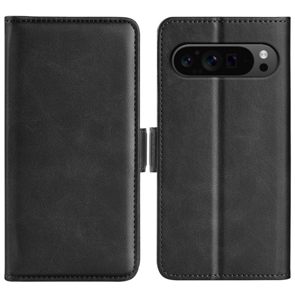 Flip Case Leren Google Pixel 9 Pro Xl Dubbele Sluiting