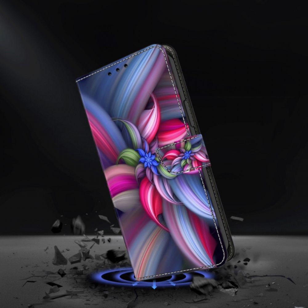 Flip Case Leren Google Pixel 9 Pro Xl Kleurrijke Bloemen