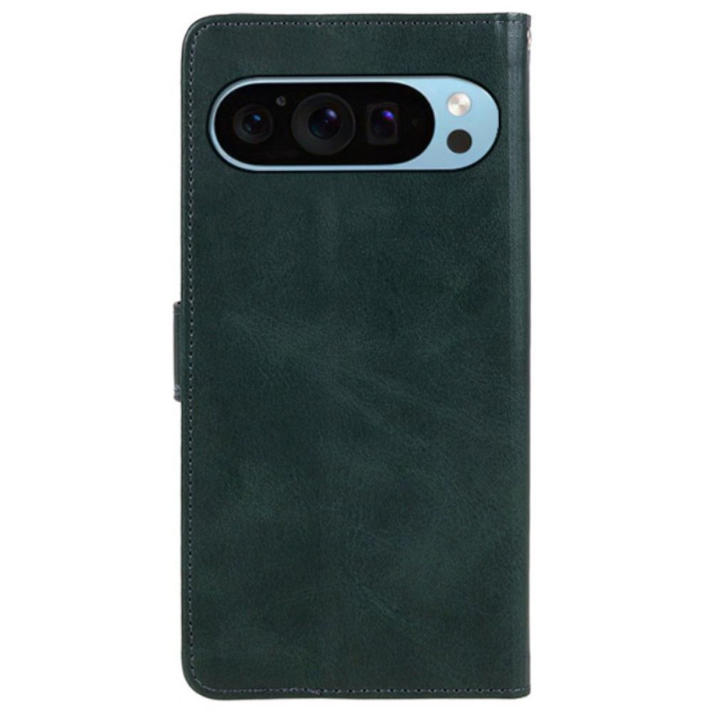 Flip Case Leren Google Pixel 9 Pro Xl Magnetische Sluiting