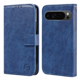 Flip Case Leren Google Pixel 9 Pro Xl Retro Leereffect